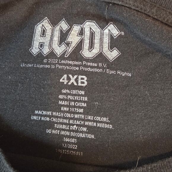 AC/DC Let There Be Rock Band Tee Black 4XB Graphic Shirt - Picture 4 of 9